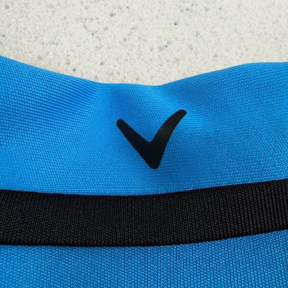 Sleeveless Golf Polo Callaway Opti-Dri Performance Blue Stripe Black Trim XL NWT - Picture 8 of 8